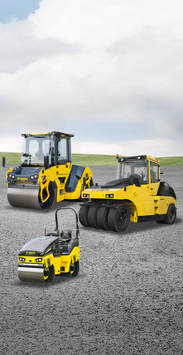 United Tractors Indonesia Provides Tandem Roller and Pneumatic Tyred Rollers Compaction Equipment from Bomag